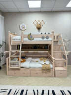 Model 8101 solid wood kids bunk bed — front view