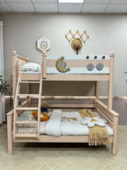 Model 8101 solid wood kids bunk bed — angled view
