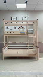 Model 8116 solid wood kids bunk bed — angled view