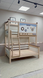 Model 8118 solid wood kids bunk bed — angled view