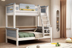 Model 6329 white and blue solid wood bunk bed – Basic Bed