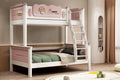 Model 6331 white and pink solid wood bunk bed – Basic Bed