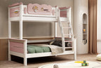 Model 6331 white and pink solid wood bunk bed – Basic Bed