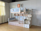 Model 6332 – Bed with Storage Steps, Bookshelf and Drawer
