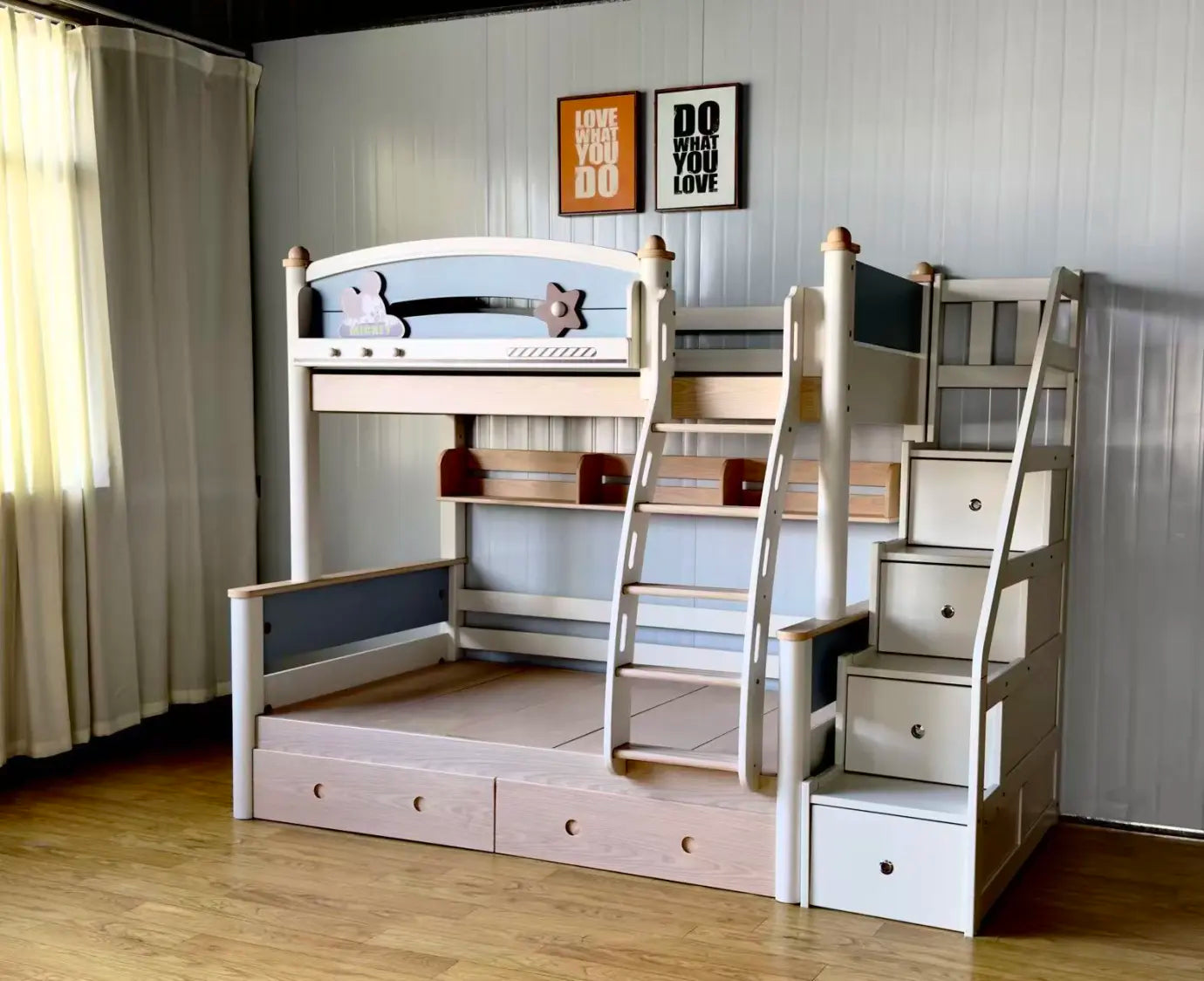 Model 6335 with storage steps, bookshelf and drawer