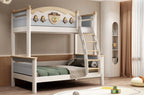 Model 6506 white and blue solid wood bunk bed – Basic Bed