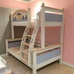 Model 6506 white and blue bunk bed side view