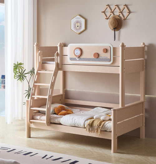 Model 8109 solid wood kids bunk bed in ash finish