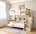 AI-rendered configuration preview — Model 8121 with storage steps and bookshelf