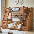 Model 9102 – Package 4 – Bed + Storage Steps + Bookshelf + Drawer
