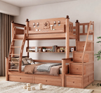 Model 9108 – Package 4 – Bed + Storage Steps + Bookshelf + Drawer