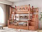 Model 9112 – Package 4 – Bed + Storage Steps + Bookshelf + Drawer
