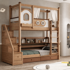 Model 9116 – Package 4 – Bed + Storage Steps + Bookshelf + Drawer