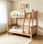 Model 9119 solid wood kids bunk bed in red walnut finish