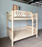 Model 8125 solid wood kids bunk bed — angled view