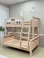 Model 8108 solid wood kids bunk bed — angled view