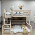 Model 8106 solid wood kids bunk bed in ash finish — Basic Bed