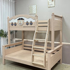 Model 8108 solid wood kids bunk bed in ash finish — Basic Bed