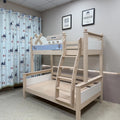 Model 8110 solid wood kids bunk bed in ash finish — Basic Bed