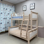 Model 8110 solid wood kids bunk bed in ash finish — Basic Bed
