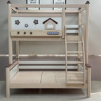 Model 8116 solid wood kids bunk bed in ash finish — Basic Bed