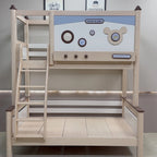 Model 8118 solid wood kids bunk bed in ash finish — Basic Bed